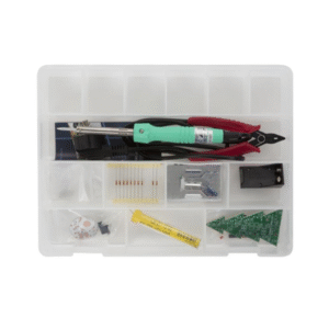 Soldering kit, DIY, starter kit, Christmas edition, tea light and Christmas tree with blinking LEDs